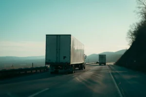 Semi truck on an open highway